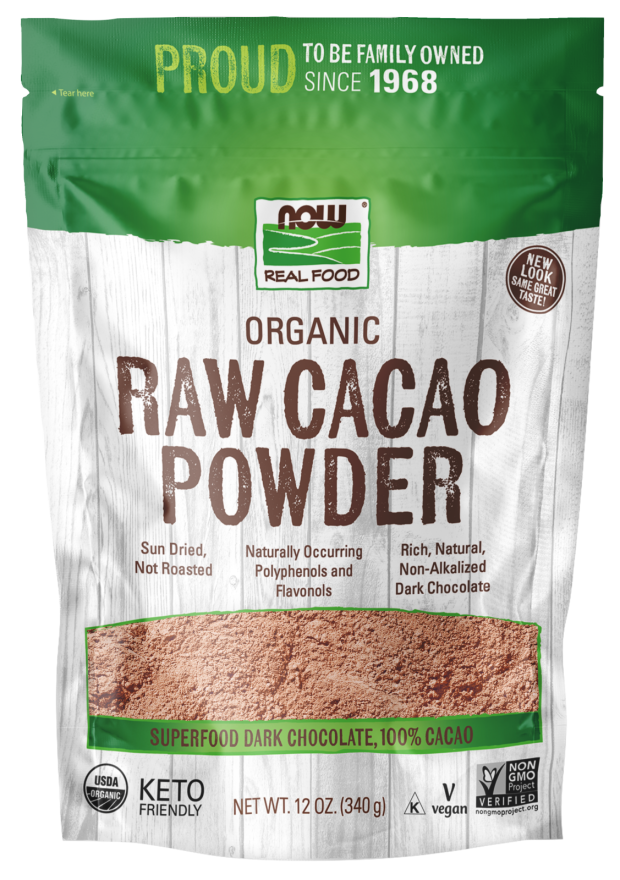 NOW Foods Cacao Powder, Raw & Organic, 12 oz.