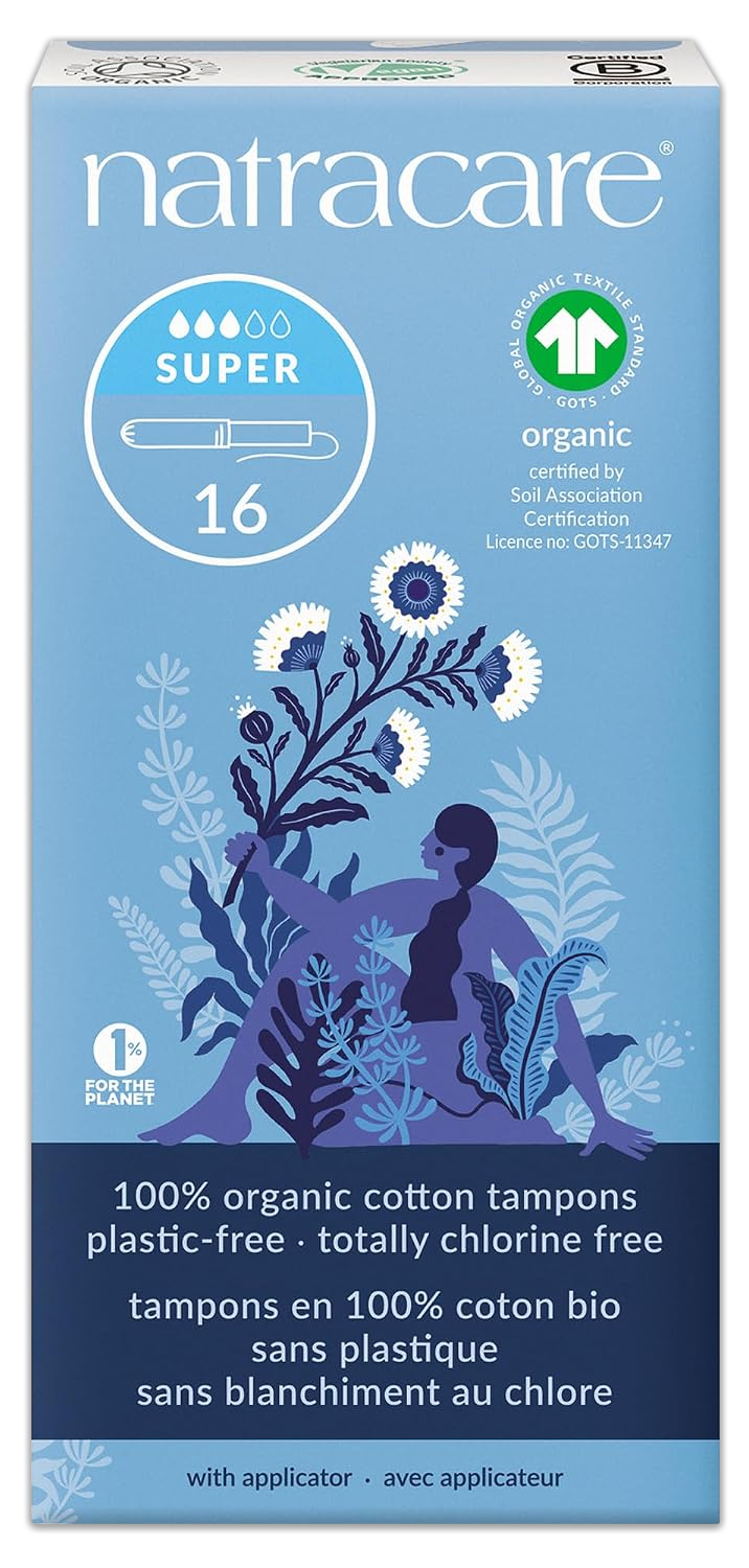 Super Organic Cotton Tampons with Applicator - 1 Pack
