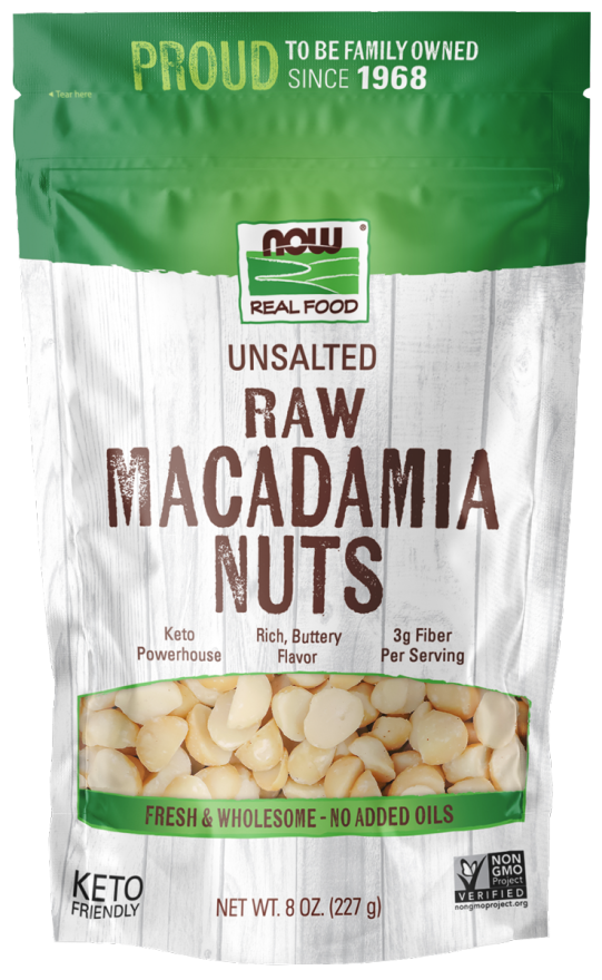 NOW Foods Macadamia Nuts, Raw & Unsalted, 8 oz.