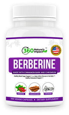 Pure Berberine Supplement 500mg with Cinnamon Bark & Chromium - Berberine and Cinnamon Supplement for Healthy Glucose & Cholesterol - Berberine Hcl Supplement with Chromium Picolinate - 150 Capsules