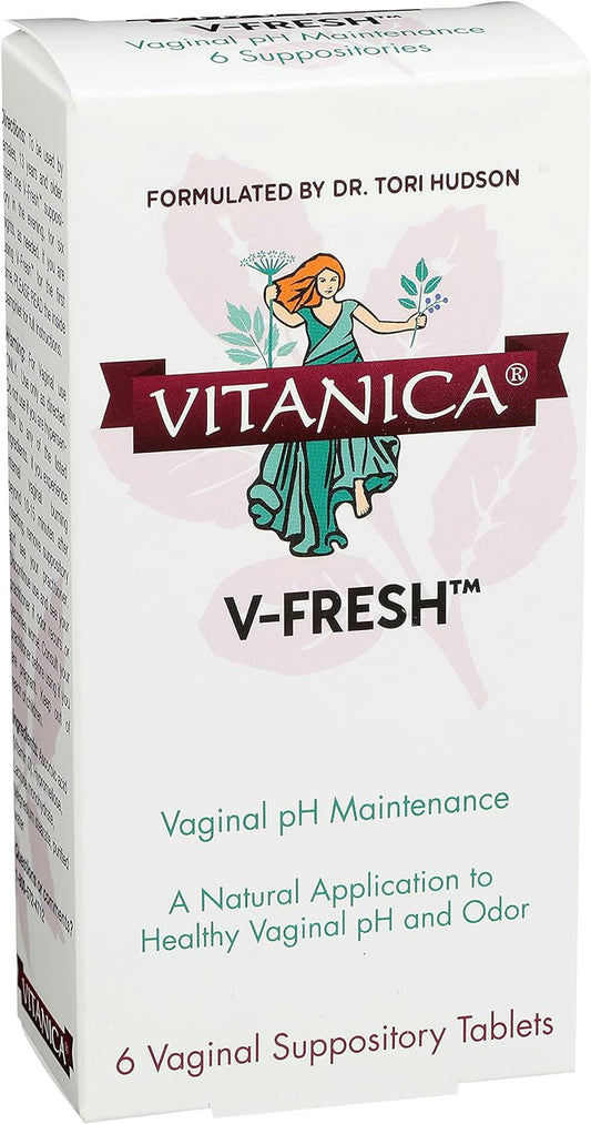 Vitanica, V-Fresh, Vaginal pH Support, 6 Suppositories