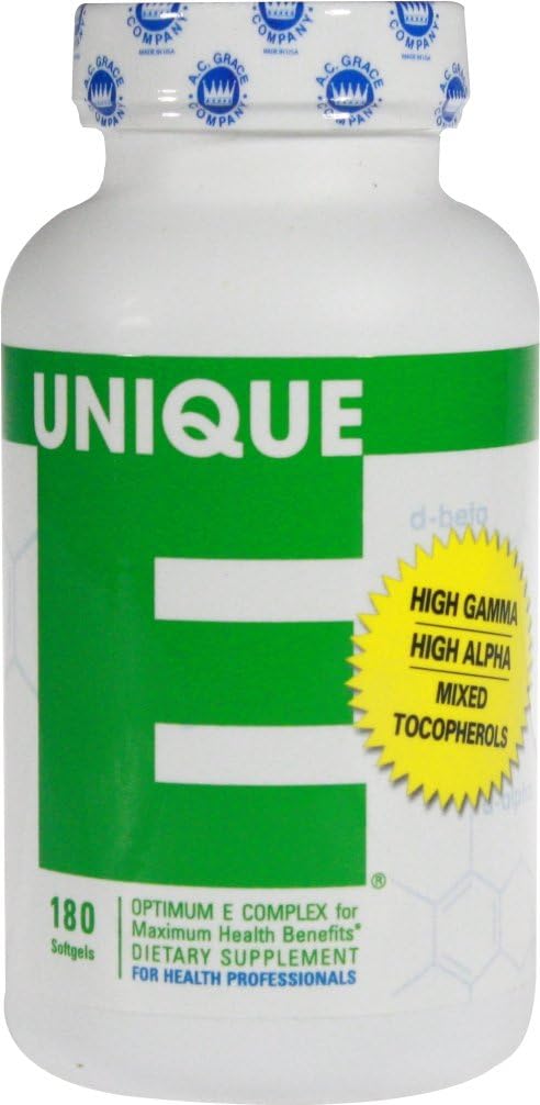 UNIQUE E A.C. Grace Company, Mixed Tocopherols Concentrate Softgels, 180 Count